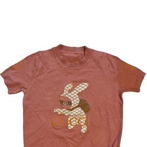 Pink Bunny Design Sweater